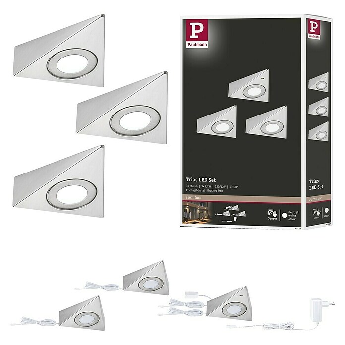 Paulmann Led-onderbouwverlichtingset (Neutraal wit, 3 st.) | BAUHAUS
