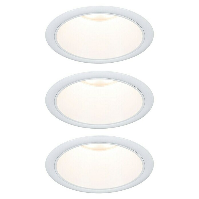 Paulmann Led-inbouwspotset (Ø x h: 88 x 11 mm, Wit, Warm wit) | BAUHAUS
