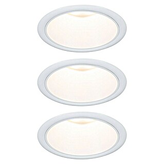 Paulmann Led-inbouwspotset (Ø x h: 88 x 11 mm, Wit, Warm wit)