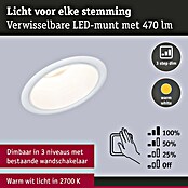 Paulmann Led-inbouwspotset (Ø x h: 88 x 11 mm, Wit, Warm wit) | BAUHAUS