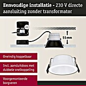 Paulmann Led-inbouwspotset (Ø x h: 88 x 11 mm, Wit, Warm wit) | BAUHAUS
