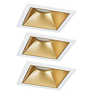 Paulmann Led-inbouwspotset (Wit / Goud, 3 st., Warm wit)