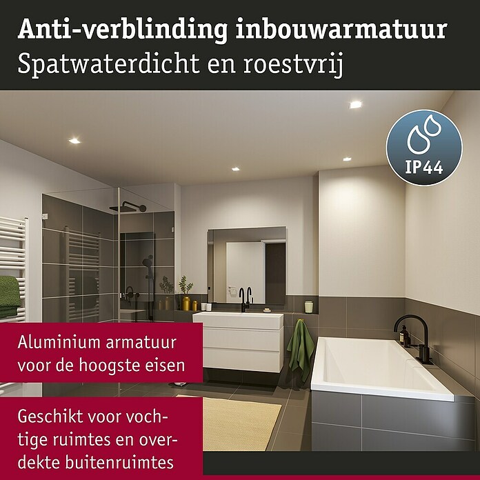 Paulmann Led-inbouwspotset (Wit, 3 st., Warm wit) | BAUHAUS