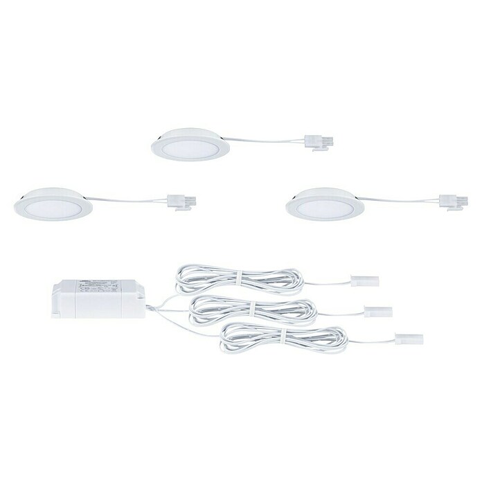 Paulmann Led-onderbouwverlichtingset (Warm wit, 3 st., Wit) | BAUHAUS