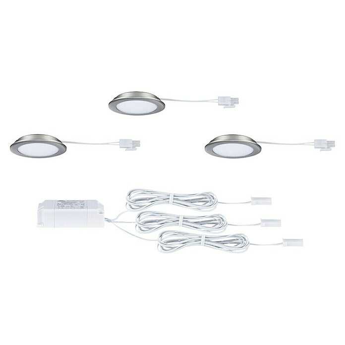 Paulmann Led-onderbouwverlichtingset (Warm wit, 3 st., RVS) | BAUHAUS
