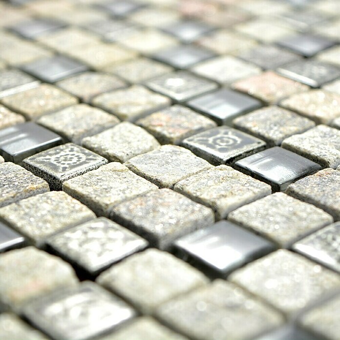 Mosaikfliese Quadrat Crystal Mix XCM M710 (30 x 30 cm, Grau, Matt)