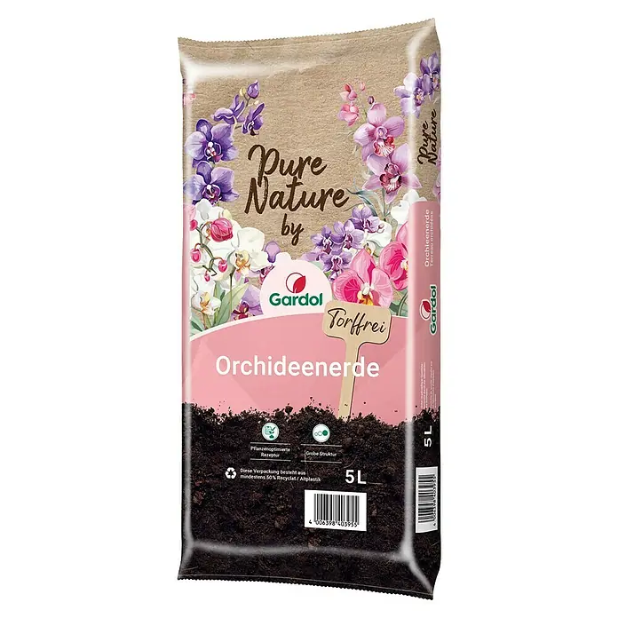 Gardol Pure Nature Orchideenerde - 1 Sack, 5 l - Eine 5L-Packung Gardol Pure Nature torffreie Orchideenerde, ideal für die Pflege Ihrer Orchideen, mit natürlichen Inhaltsstoffen.