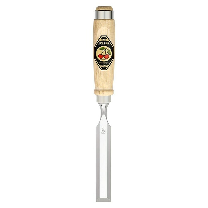 Kirschen Stechbeitel (Klingenbreite: 20 mm, Schneidwinkel: 25°, 61 HRC)