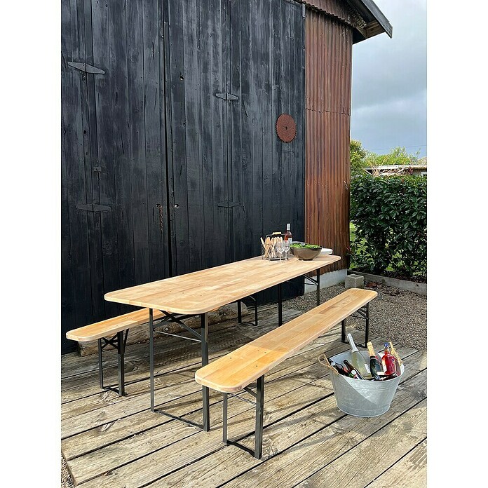Biertafel (l x b x h: 220,3 x 70,4 x 75,6 cm, Lichtbruin, Inklapbaar) | BAUHAUS