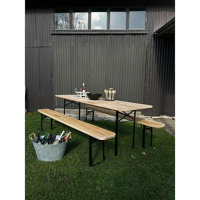 Biertafel (l x b x h: 220,3 x 70,4 x 75,6 cm, Lichtbruin, Inklapbaar) | BAUHAUS