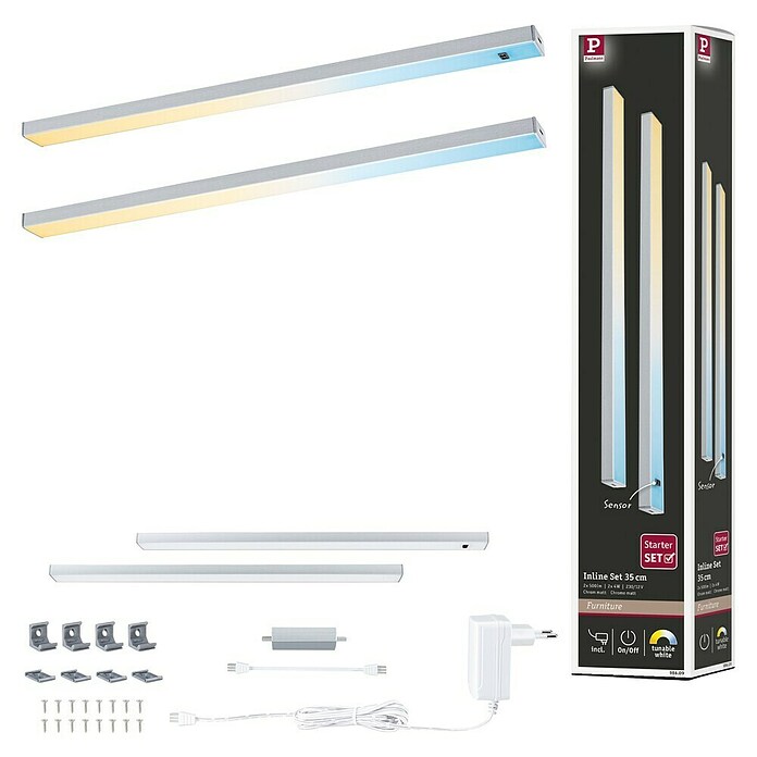 Paulmann Led-onderbouwverlichtingset 2x Chroom (4 W, Chroom) | BAUHAUS
