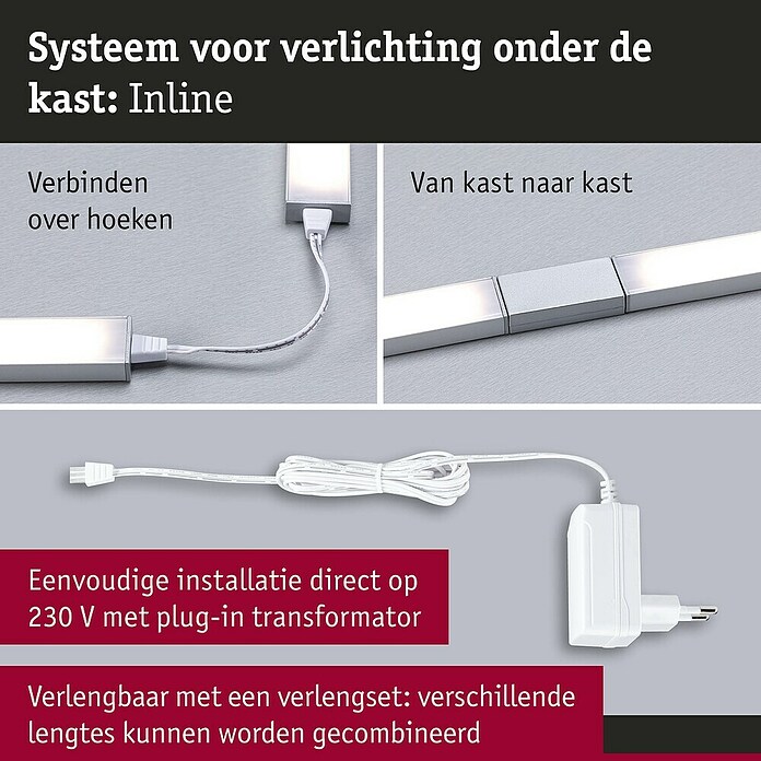 Paulmann Led-onderbouwverlichtingset 2x Chroom (4 W, Chroom) | BAUHAUS
