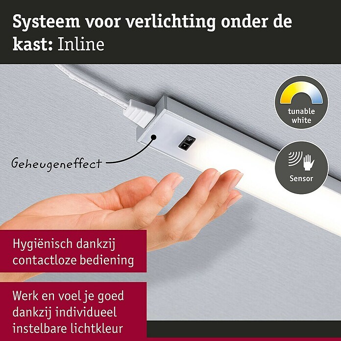 Paulmann Led-onderbouwverlichting 2x Chroom 6W (l x b x h: 26 x 350 x 11 mm, 230 V) | BAUHAUS