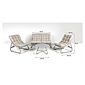 Conjunto de muebles Formentera (4 pzs., Acero/Olefina, Gris/Blanco) | BAUHAUS