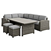 Sunfun Conjunto de muebles Portland III (6 pzs., Ratán sintético/Aluminio, Crema) | BAUHAUS