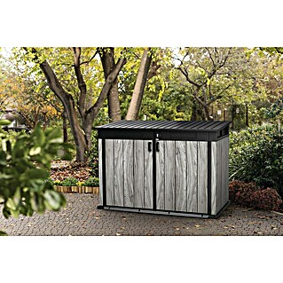 Keter Garten-Aufbewahrungsbox Signature Storm Grey Grande-Store (Außenmaß inkl. Dachüberstand (B x T): 190 x 109 cm, Kunststoff, Stormgrey)