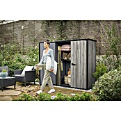 Keter Geräteschrank Signature Strom Grey High-Store (Außenmaß inkl. Dachüberstand (B x T): 140 x 73,6 cm, Stormgrey, Kunststoff) | BAUHAUS