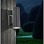 Globo LED-Außenwandleuchte Gantar (2-flammig, 2 x 5 W, Warmweiß, IP44, Grau)
