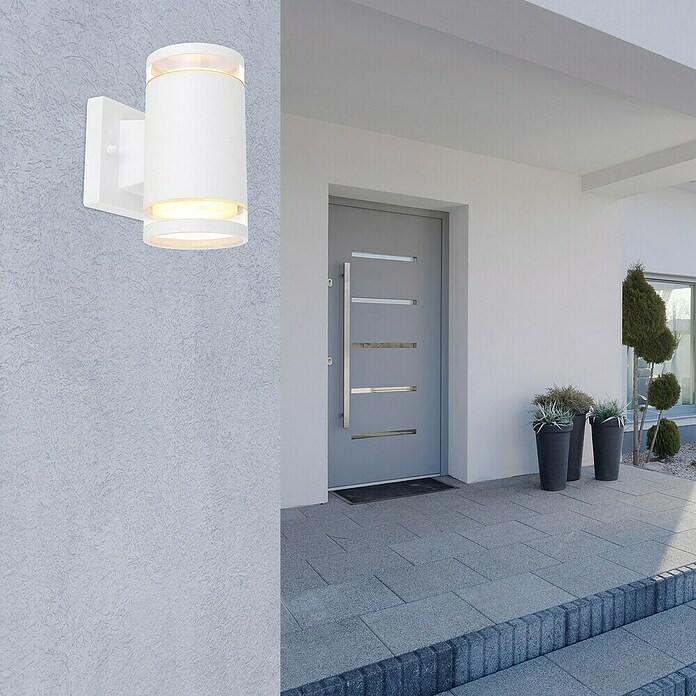 Globo LED-Außenwandleuchte Alcala (11 W, Weiß, Ø x H: 10 x 16,5 cm) | BAUHAUS
