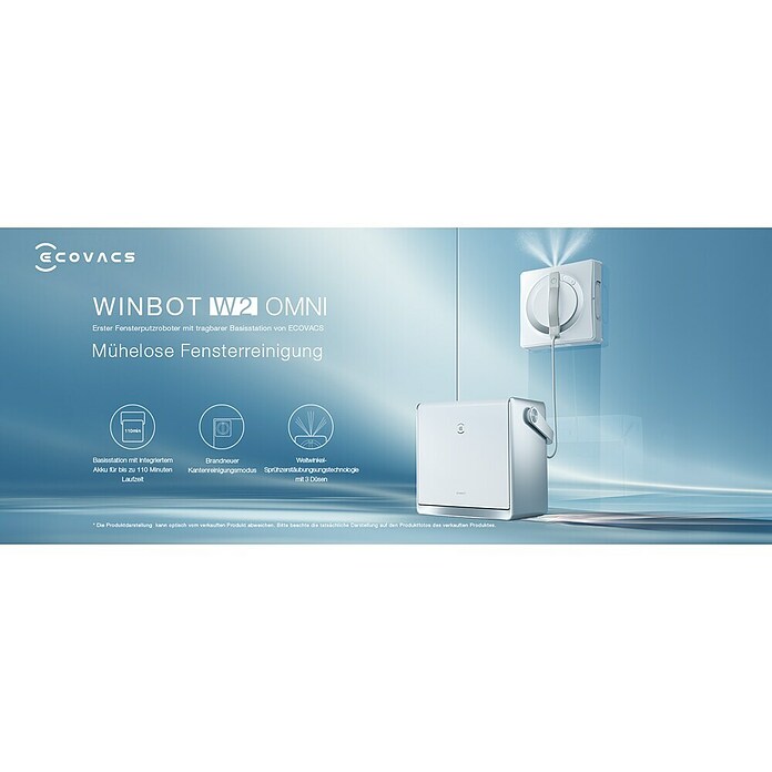 Ecovacs Fensterreinigungsroboter Winbot W2 Omni (Tankvolumen: 60 ml, Akkulaufzeit: 110 min) | BAUHAUS