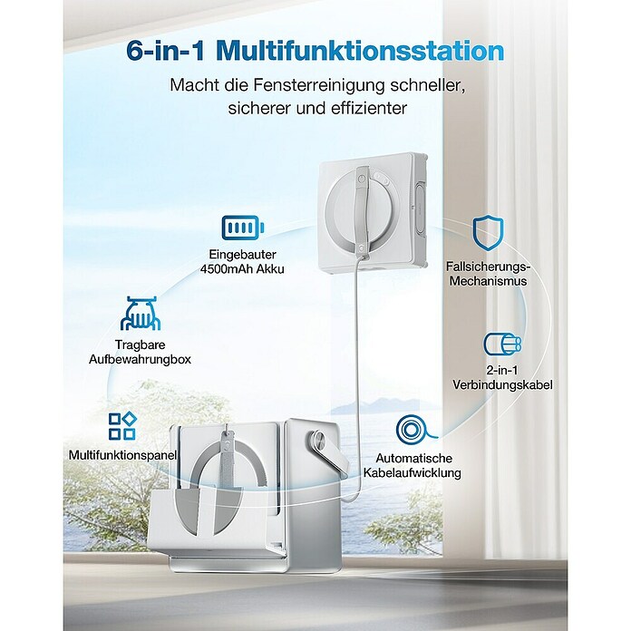 Ecovacs Fensterreinigungsroboter Winbot W2 Omni (Tankvolumen: 60 ml, Akkulaufzeit: 110 min) | BAUHAUS