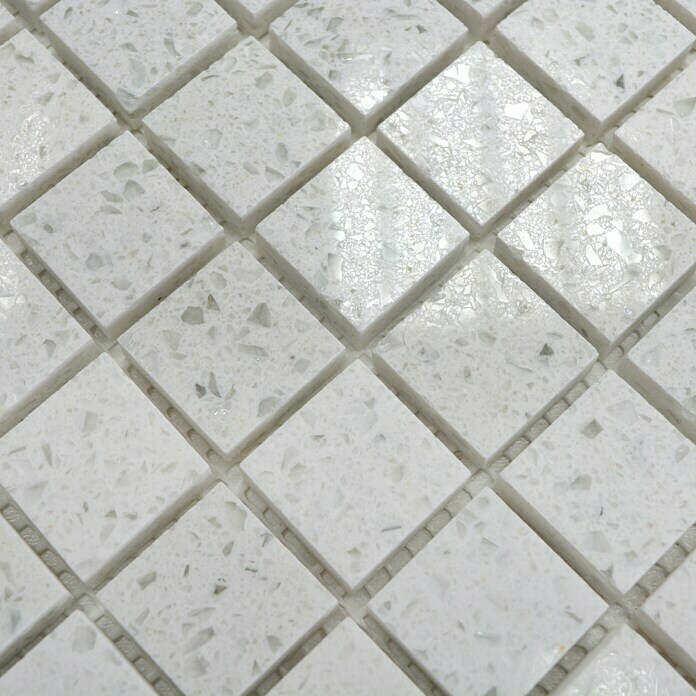 Mosaikfliese Quadrat Artifical XCM ASM21 (30,5 x 30,5 cm, Weiß, Glänzend)