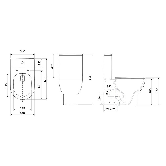 Pack de WC Adan 2004 (Sin borde de descarga, Sin esmalte especial, Salida WC: Vertical, Blanco) | BAUHAUS