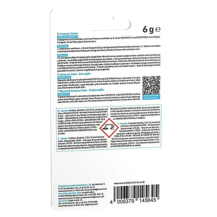 Knauf Putz-Abtönfarbe Compact Color - Lehmgrau, 6 g - Knauf Compact Colors Farb-Pigmentpackung.