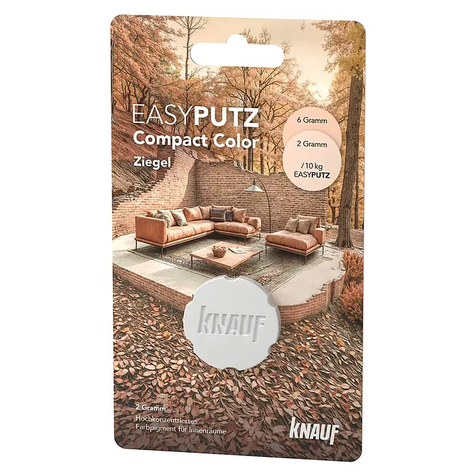 Knauf Putz-Abtönfarbe Compact Color - Ziegel, 2 g - Abbildung der Easyputz Compact Color Ziegel, einem hochkonzentrierten Farbpigment für Innenräume von Knauf.