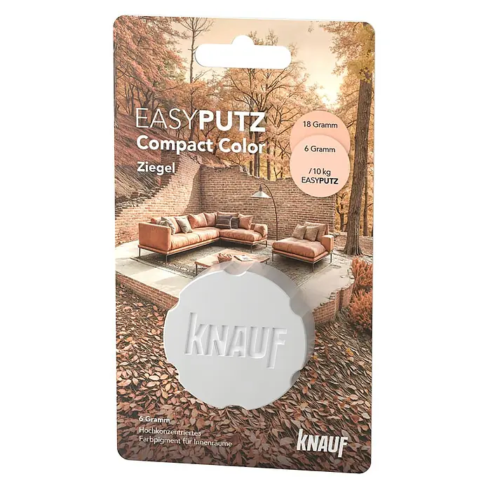 Knauf Putz-Abtönfarbe Compact Color - Ziegel, 6 g - Produktabbildung von KNAUF EASYPUTZ Compact Color Ziegel, einem hochkonzentrierten Farbpigment für Innenräume.