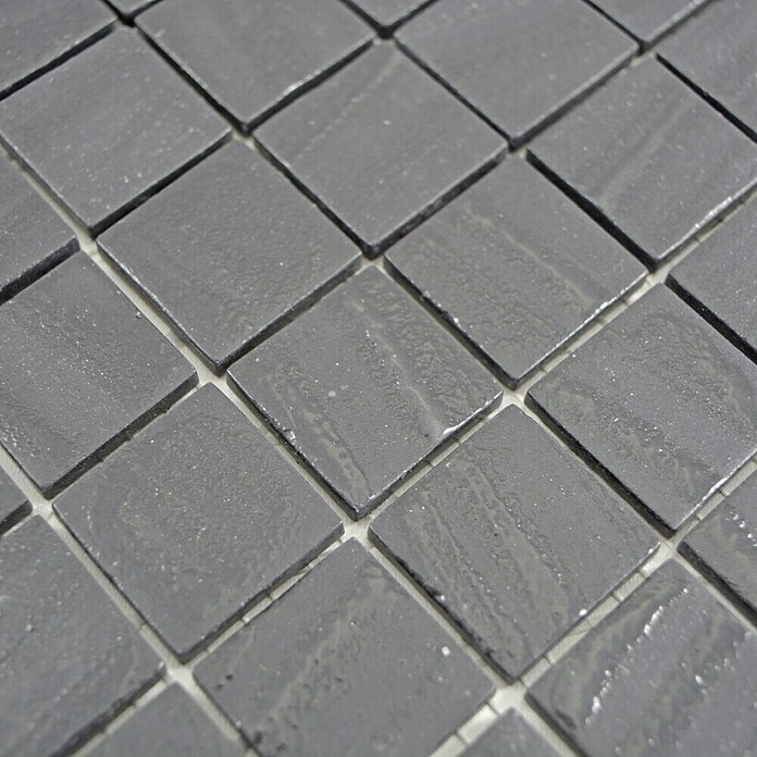 Mosaikfliese Quadrat Eco Uni TINA 03 (31,5 x 31,5 cm, Schwarz/Anthrazit, Matt)