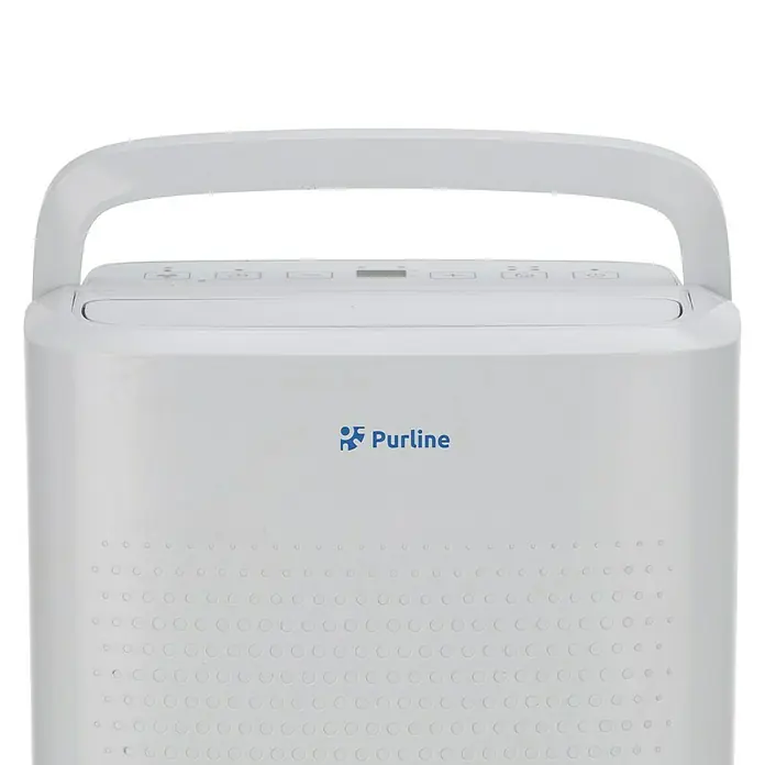 Purline Elektro-Luftentfeuchter Dryos 12 - 250 W, Entfeuchtungsleistung: 12 l/Tag, L x B x H: 19 x 28 x 48 cm, Weiß - Weißes, tragbares Purline Klimagerät oder Entfeuchter mit Griff und Bedienfeld.