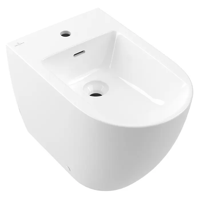 Villeroy & Boch Subway 3.0 Stand-Bidet - 37 x 59,5 cm, Weiß Alpin (glänzend), Keramik, Mit schmutzabweisender Glasur - Modernes weißes Keramik-Bidet mit integriertem Hahnloch, Überlauf und Ablauf.