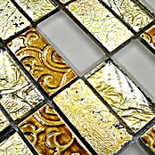 Mosaikfliese Rechteck Crystal Mix XCM CRS4 (30 x 30 cm, Gold, Glänzend)