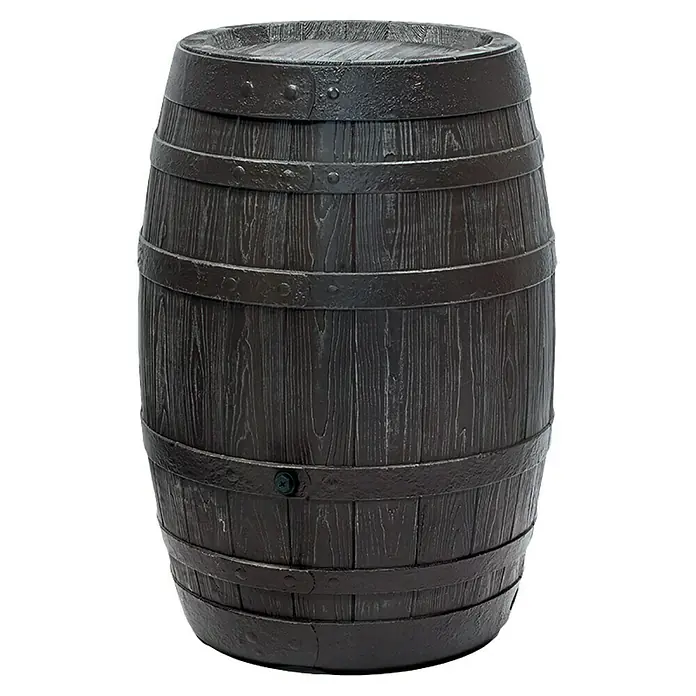 Arves Regenspeicher Botaqua - 420 l, Braun - Dunkles Holzfass mit Metallbändern.
