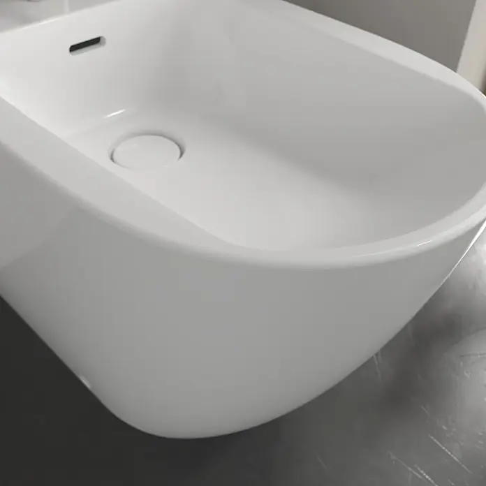 Villeroy & Boch Subway 3.0 Stand-Bidet - 37 x 59,5 cm, Weiß Alpin (glänzend), Keramik, Mit schmutzabweisender Glasur - Modernes weißes Keramikwaschbecken mit schlankem Design, integriertem Überlaufschlitz und verdecktem Ablauf.