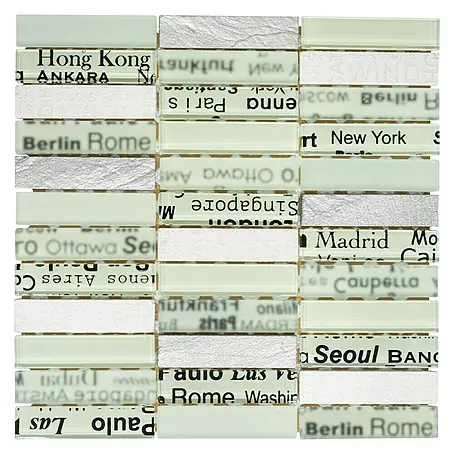 Mosaikfliese Rechteck Crystal Mix CITY 19