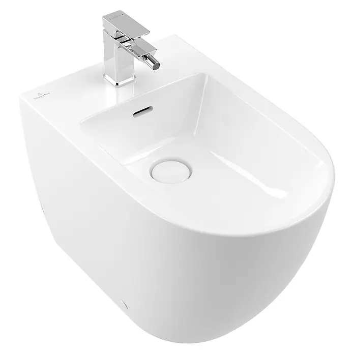 Villeroy & Boch Subway 3.0 Stand-Bidet - 37 x 59,5 cm, Weiß Alpin (glänzend), Keramik, Mit schmutzabweisender Glasur - Weißes Keramik-Bidet mit Chromarmatur. Moderne Badarmatur für persönliche Hygiene.