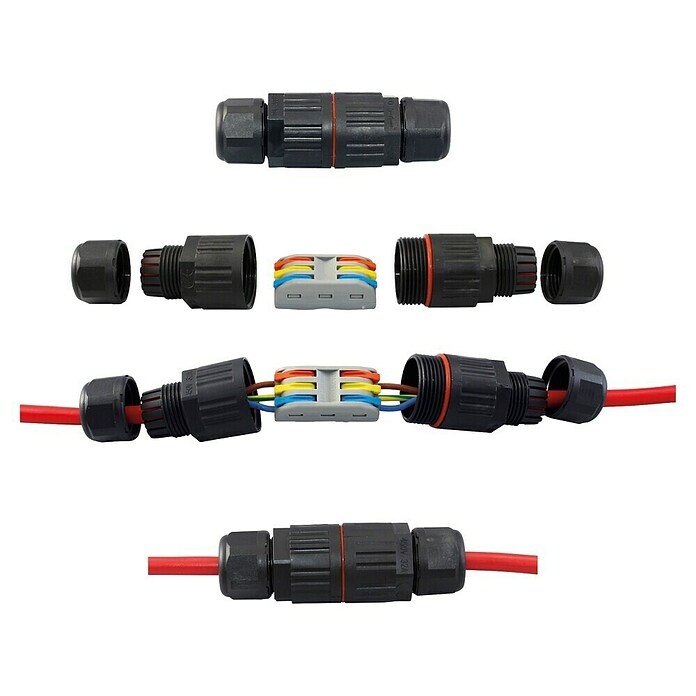 Kabelverbinder mit Hebelklemme (Schwarz, IP68, Querschnitt: 0,5 mm² - 4 mm²) | BAUHAUS