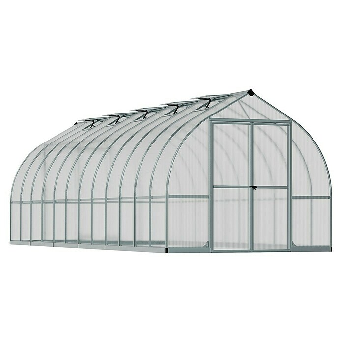 Palram – Canopia Invernadero Bella (Medidas ext. (An x Pr): 244 x 723 cm, 6 mm, Plateado) | BAUHAUS