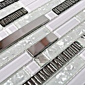 Mosaikfliese Verbund Crystal CM GV498 (29,8 x 30,4 cm, Weiß/Silber, Glänzend)