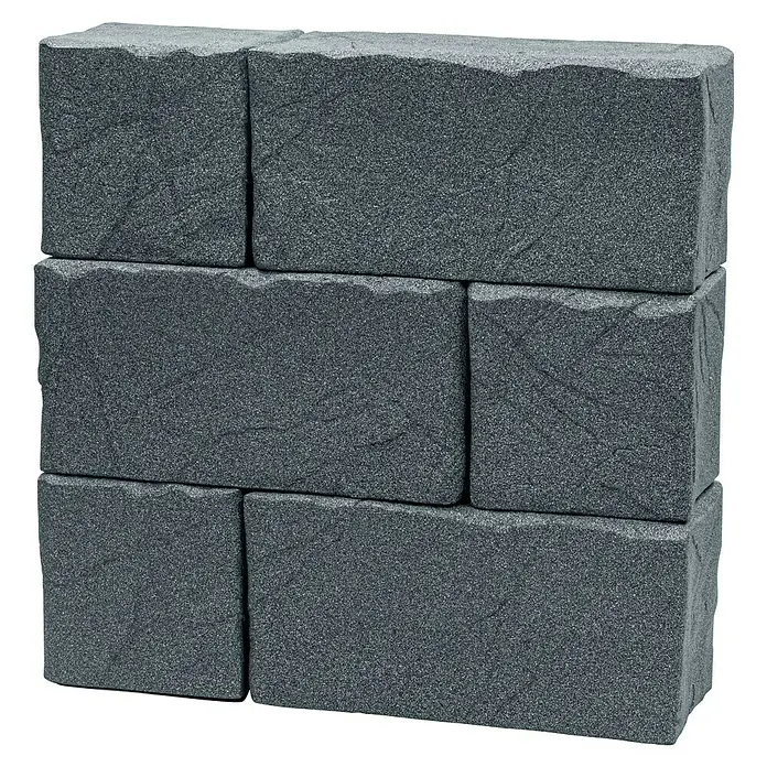 Arves Regenspeicher Stone Block - 400 l, Grau - Stapel grauer, texturierter Steinblöcke für Garten- oder Mauerbau.
