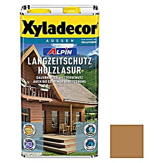 Xyladecor Langzeitschutz-Holzlasur Alpin (Zeder, 5 l, Seidenglänzend, Lösemittelbasiert)