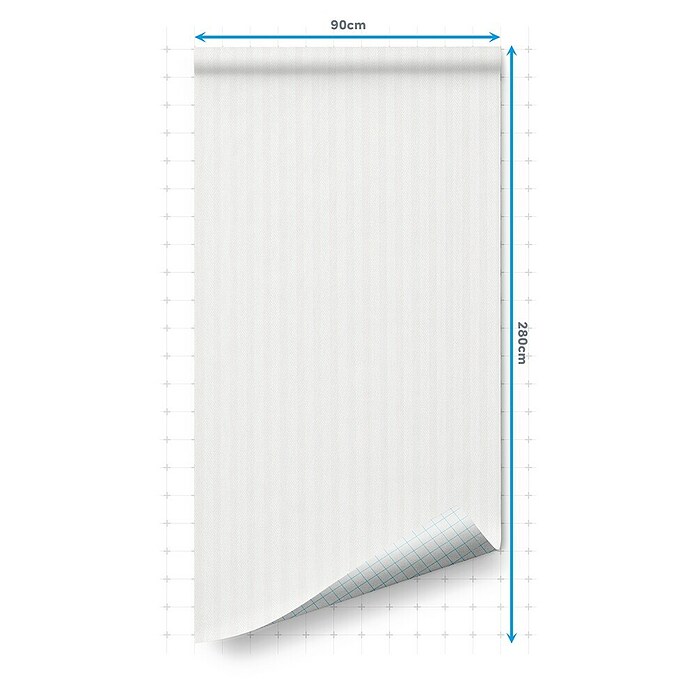 Rollo adhesivo vinílico Premium (280 x 90 cm, Calma, Blanco, Autoadhesivo) | BAUHAUS