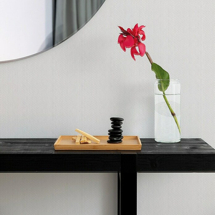 Rollo adhesivo vinílico Premium (280 x 90 cm, Espiga, Gris, Autoadhesivo) | BAUHAUS