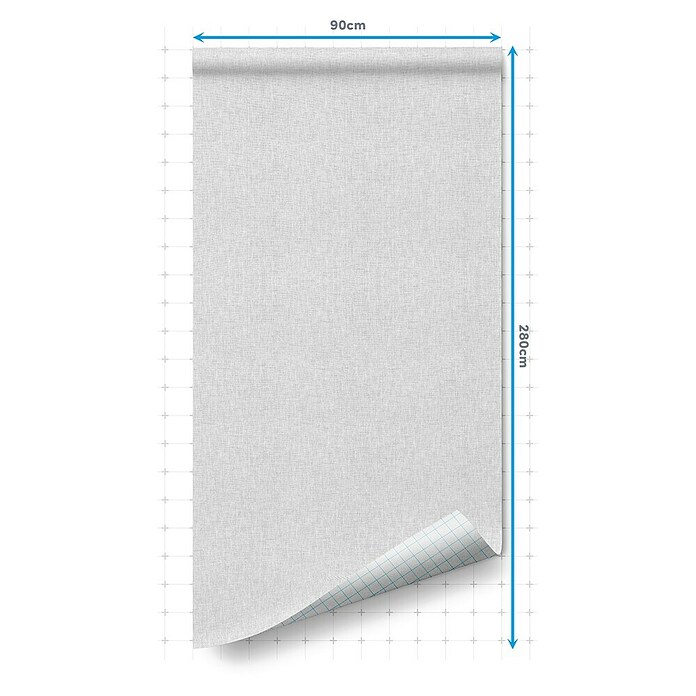 Rollo adhesivo vinílico Premium (280 x 90 cm, Lienzo, Gris, Autoadhesivo) | BAUHAUS