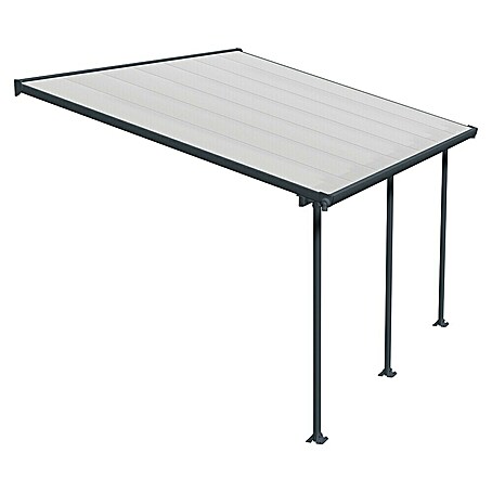 Terrassenüberdachung Tuscany LED (B x T: 425 x 300 cm, Anthrazitgrau, Polycarbonat, Transparent)