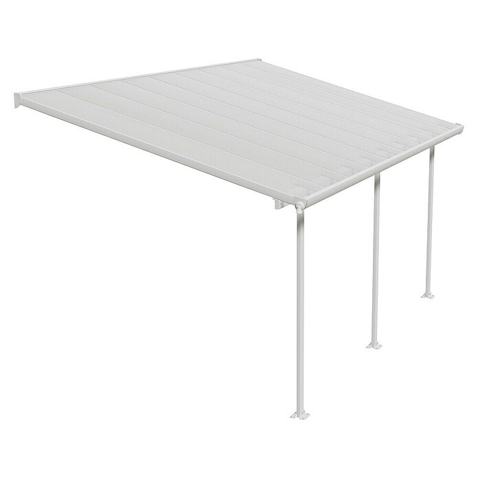 Terrassenüberdachung Tuscany LED (Tiefe: 3 m, B x H: 5,46 x 2,1 m, Verkehrsweiß)