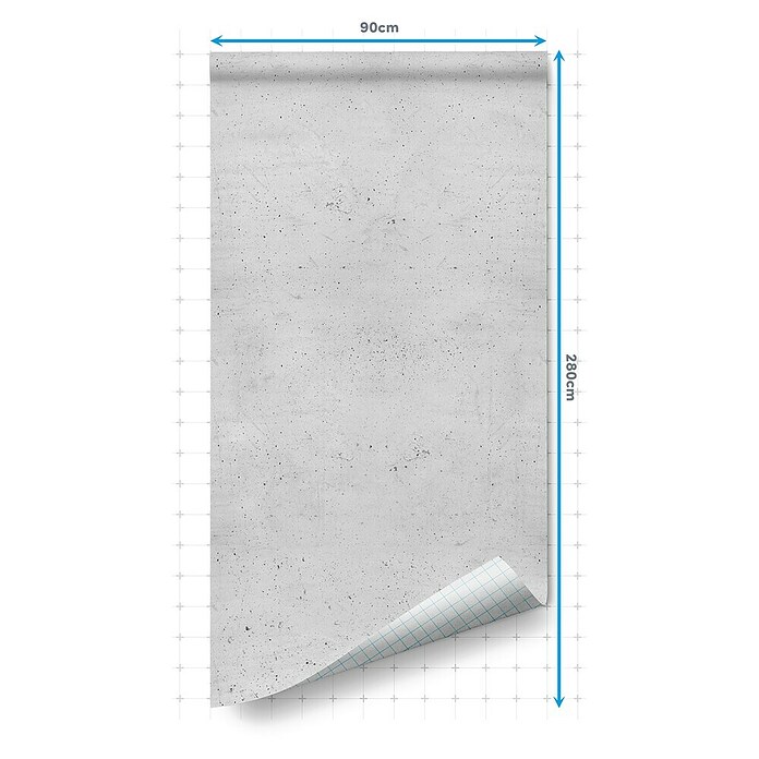 Rollo adhesivo vinílico Premium (280 x 90 cm, Hormigón, Gris, Autoadhesivo) | BAUHAUS