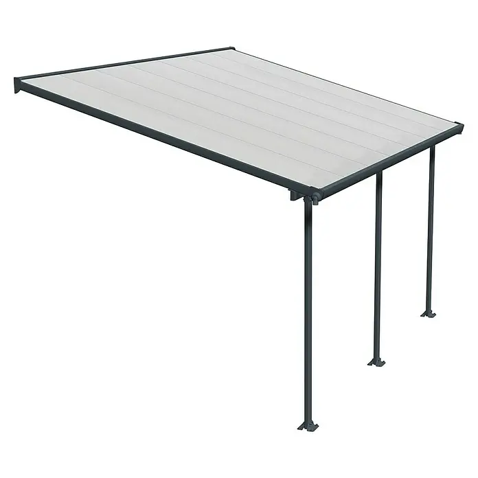 Terrassenüberdachung Tuscany LED - B x T: 546 x 300 cm, Anthrazitgrau, Polycarbonat, Transparent - Die moderne Terrassenüberdachung bietet Schutz vor Sonne und Regen. Das schlichte Design fügt sich nahtlos in jeden Garten ein.